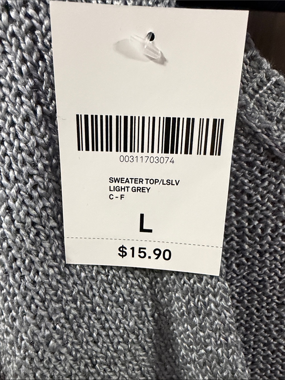 Forever 21 Light‎ Gray Scoop Neck Knit Sweater - Picture 3 of 5